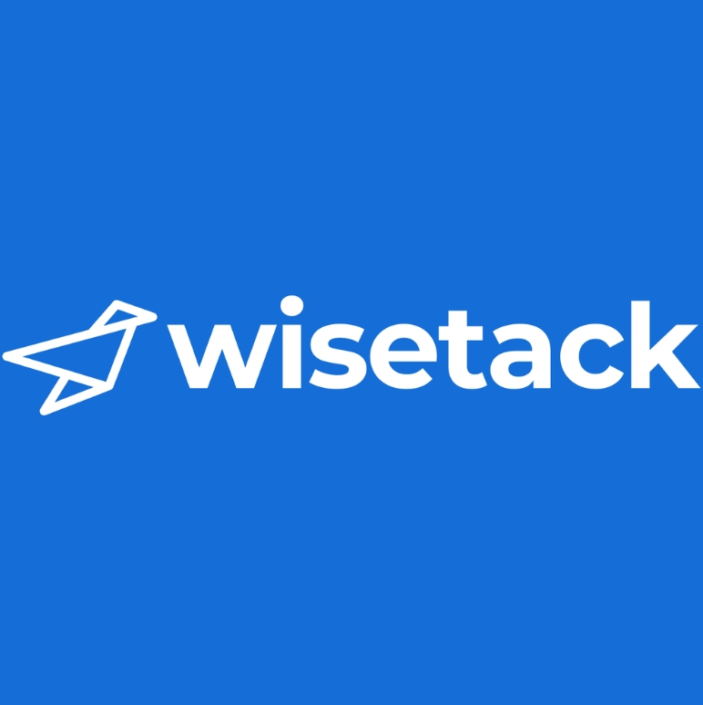 Wisetack logo with paper airplane icon